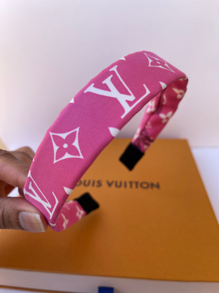 Louis Vuitton Hair band Headband Authentic Vintage LV Monogram logo leather  repurposed …